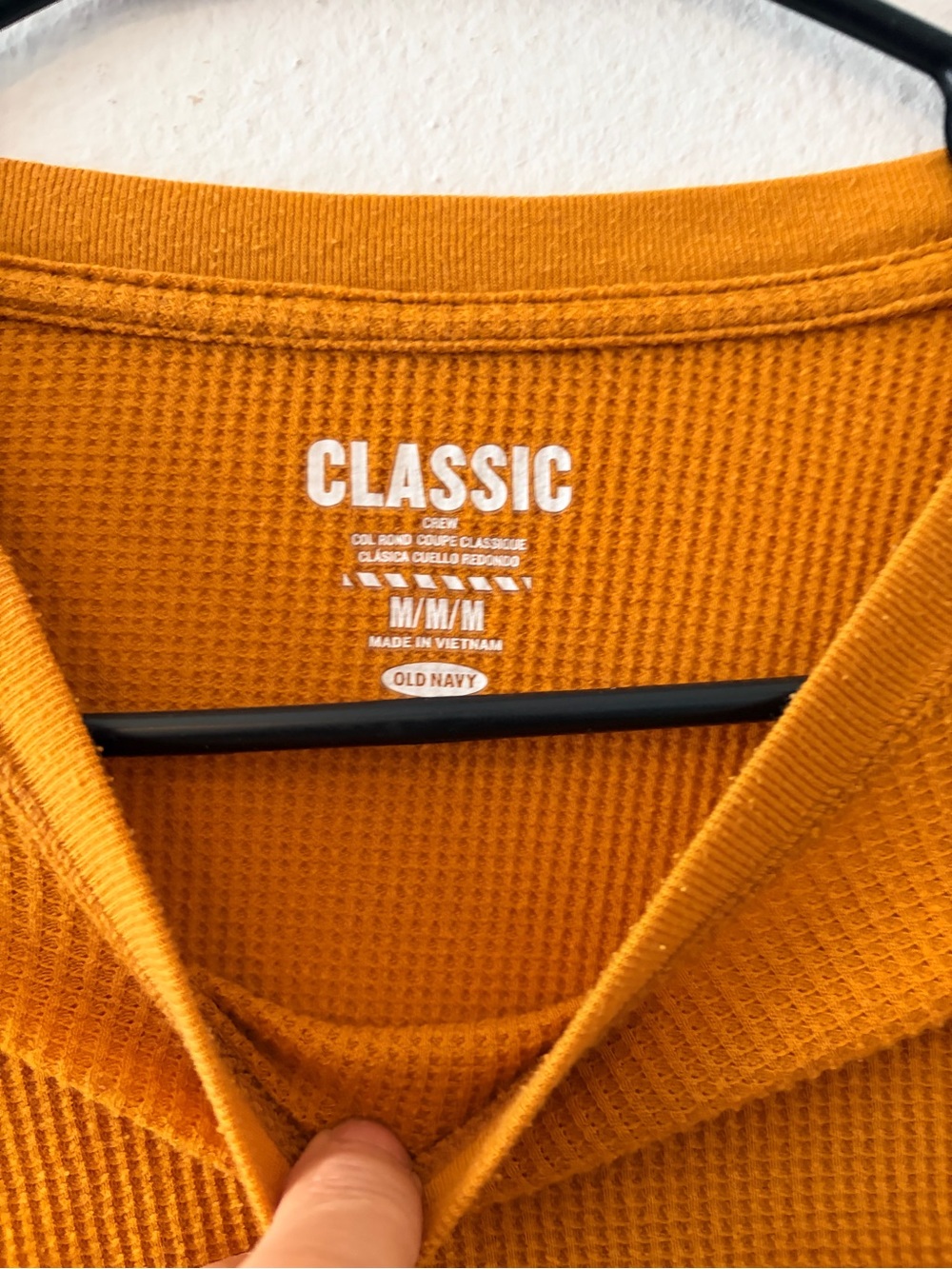 Old Navy Men's Waffle Knit Crewneck Sweater - Mustard Yellow